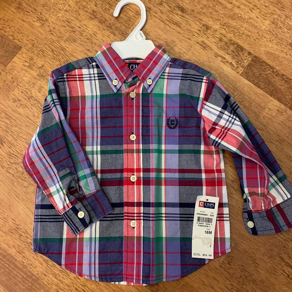 Boys button-down long sleeve collar shirt